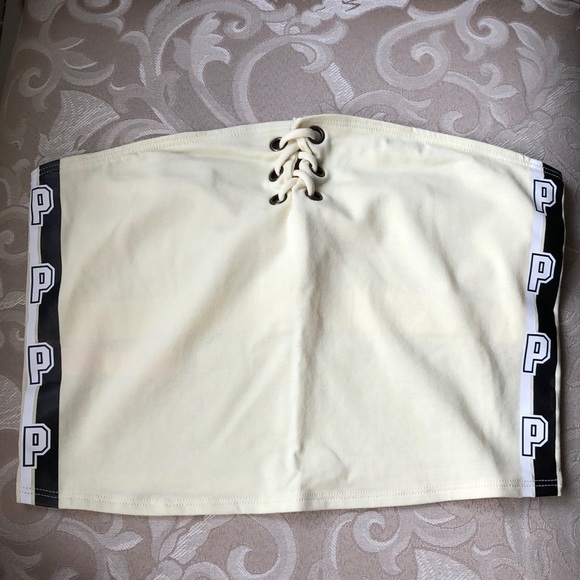 VS Pink Lace-Up Tube Top - Picture 1 of 5